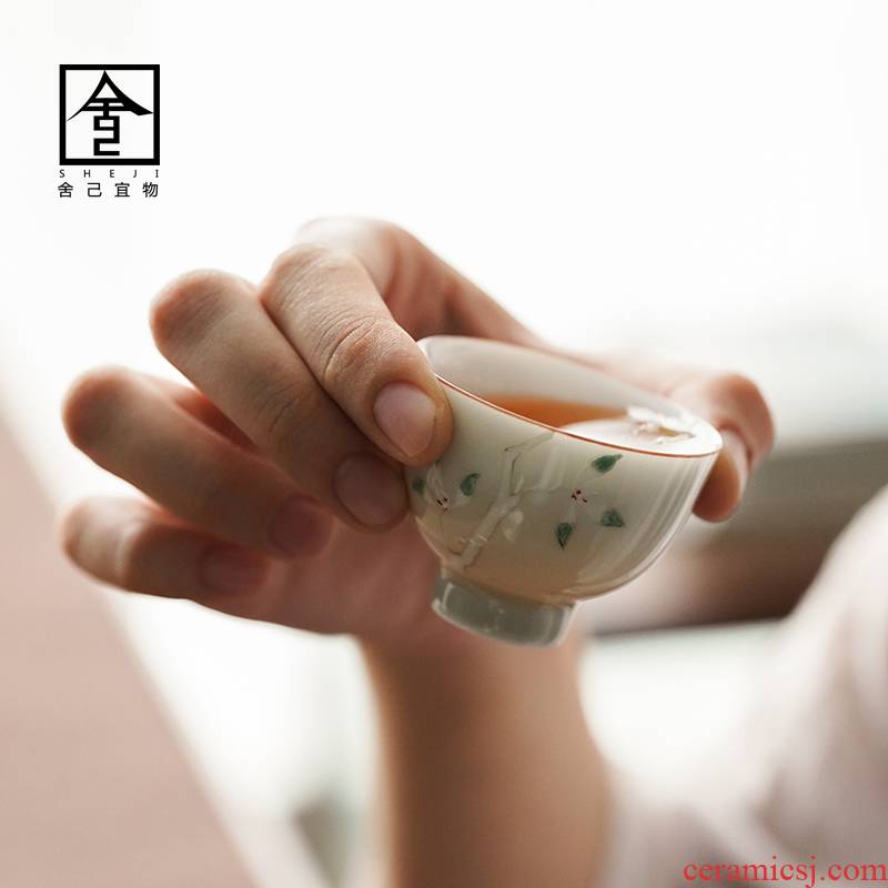 Jingdezhen kung fu teacups hand - made orchid sample tea cup cup white porcelain ceramic cups from a single host