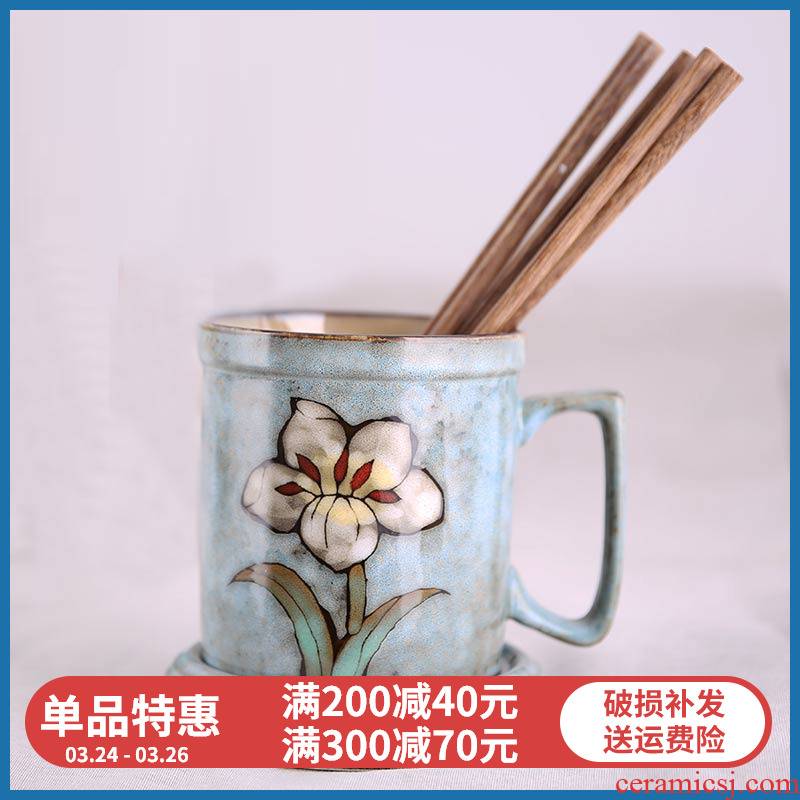 Korean yuquan 】 【 hand - made ceramic kitchen household chopsticks chopsticks tube drop tube chopsticks boxes mouldproof