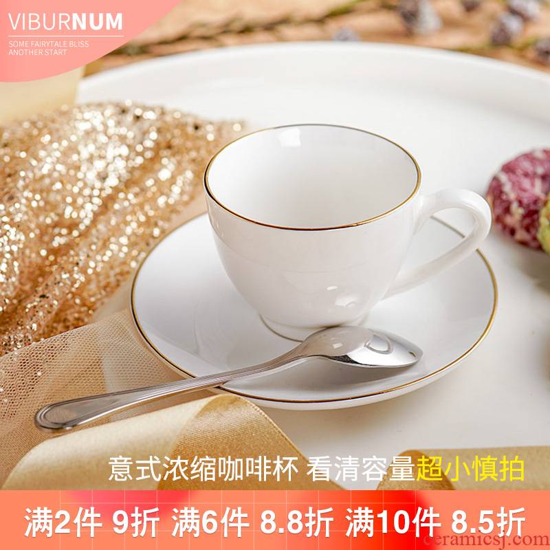 Yao hua Italian Espresso concentrate special pure white ceramic coffee cup European afternoon tea cups and saucers spoon set