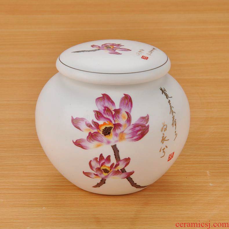 Mud of jingdezhen ceramic tea pot seal pot dried fruit moistureproof porcelain storage tank is small