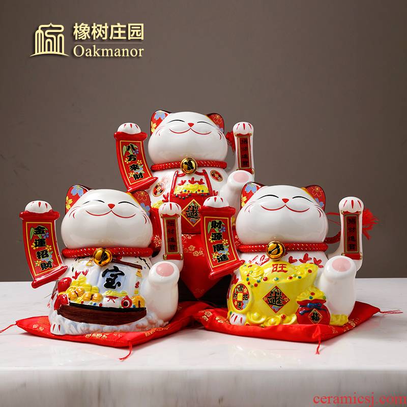 Wave plutus cat furnishing articles automatically the opened the gift shop checkout Japan ceramic electric fortune cat