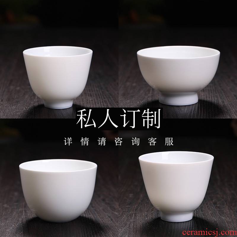 Thin body white porcelain bowl with jingdezhen kung fu tea cup sample tea cup ceramic tea set, the master cup single cup small tea cups