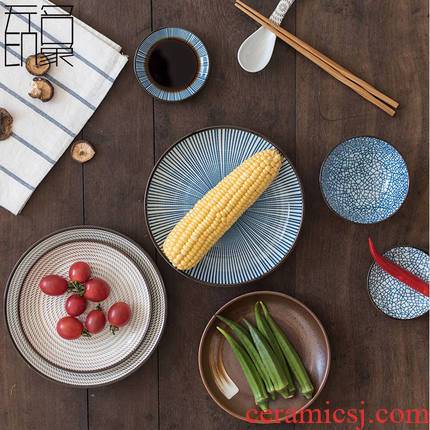 Unknown impression glaze color tableware under Japanese ceramic plate plate creative dishes simple dishes dishes restoring ancient ways