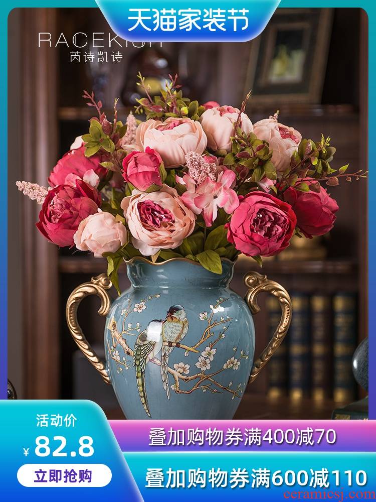 American pastoral ceramic vase creative flower arranging device European sitting room between example overall floral decoration household furnishing articles