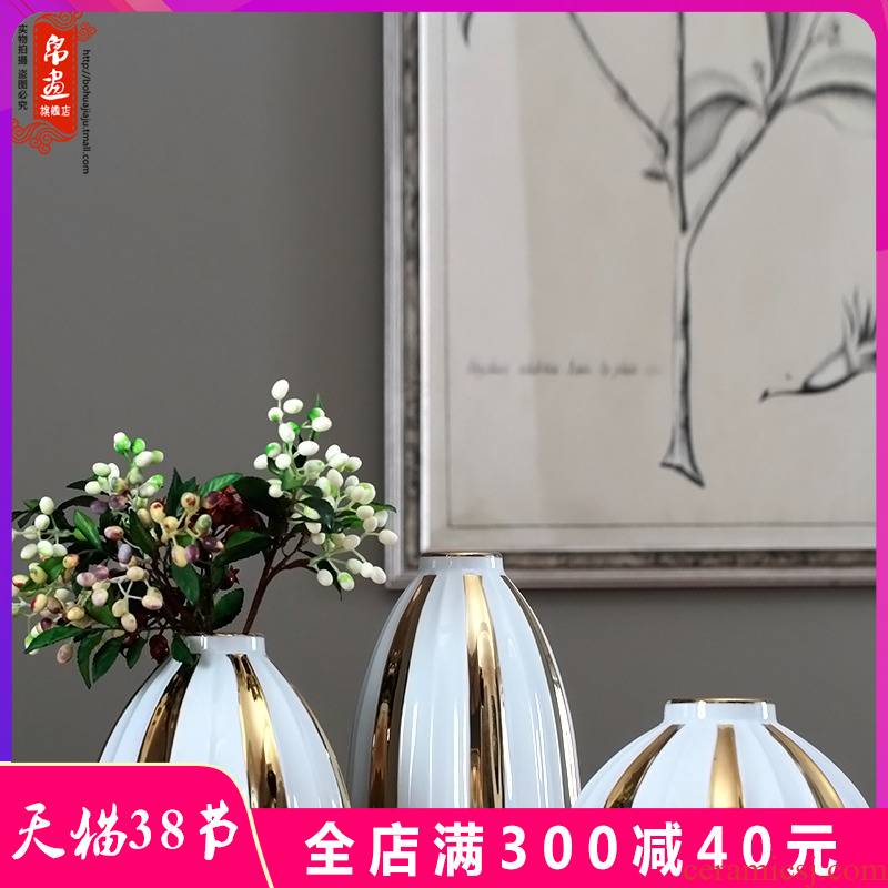 Modern fuels the jingdezhen ceramic flowers in the living room TV cabinet wine porch desktop flower arranging household furnish furnishing articles