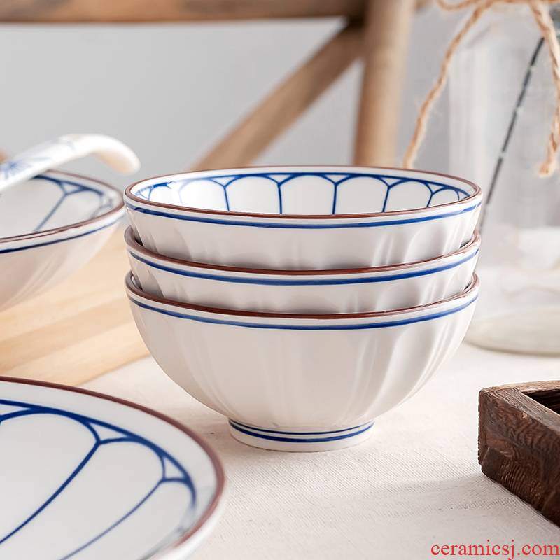 Ceramic bowl individual Japanese tableware portfolio line type restoring ancient ways suit dish one soup bowl food bowl bowl plate