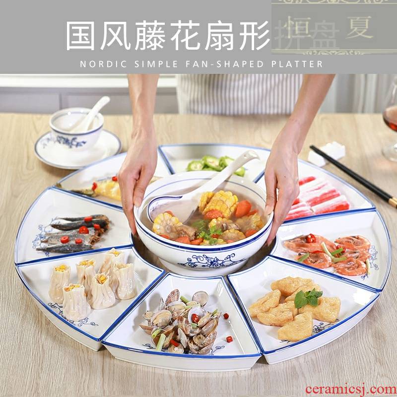 Orchid creative ceramics sector 0 plate combination the platter tableware big platter household table reunion meal