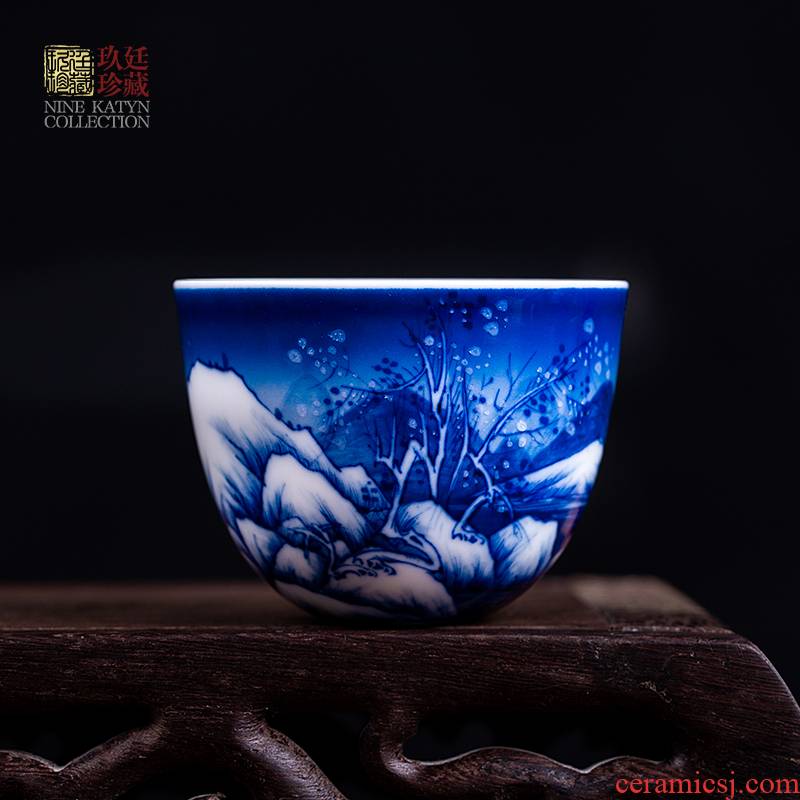 About Nine katyn all hand kung fu tea cups of jingdezhen ceramic porcelain tea set personal cup single CPU master cup sample tea cup