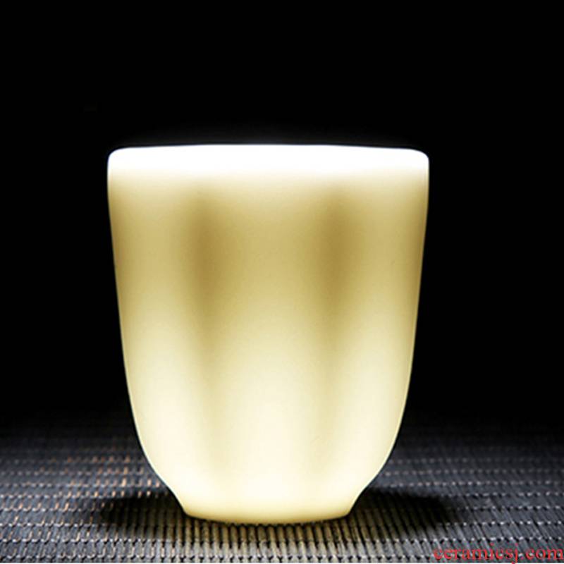 Zhuo royal kung fu tea master single CPU hand built Chinese white tea cups white porcelain suet jade glaze porcelain office home