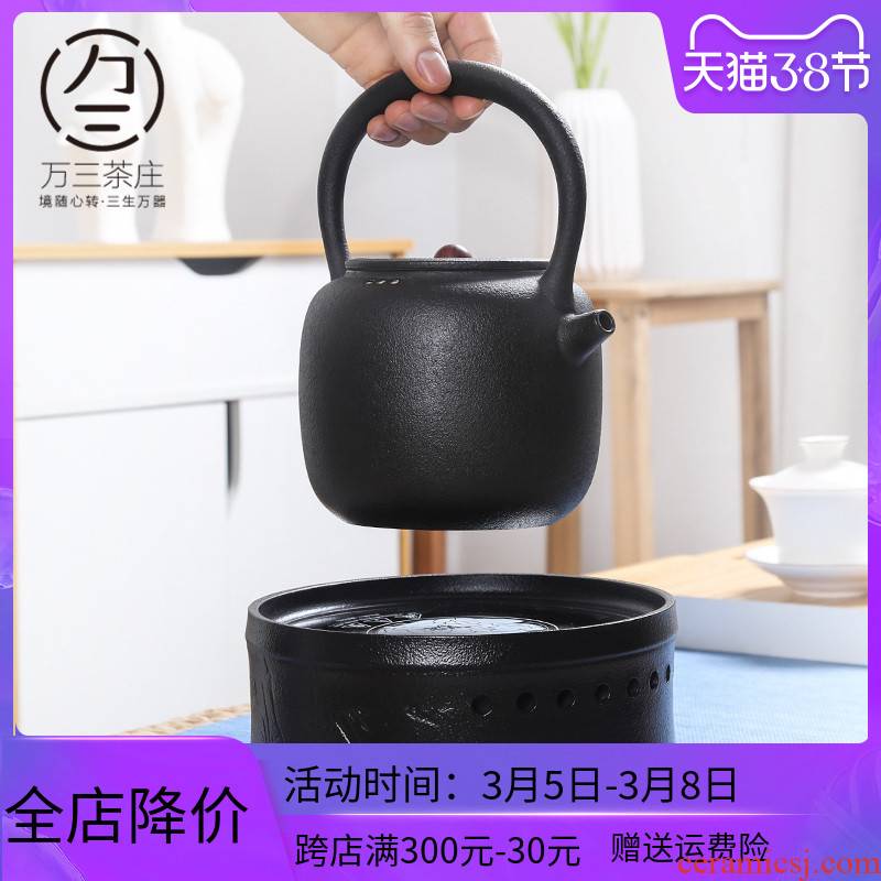Three thousand black pottery tea village electric jug Japanese tea boiled tea exchanger with the ceramics burn the jug of water and electricity tea stove suits for the teapot