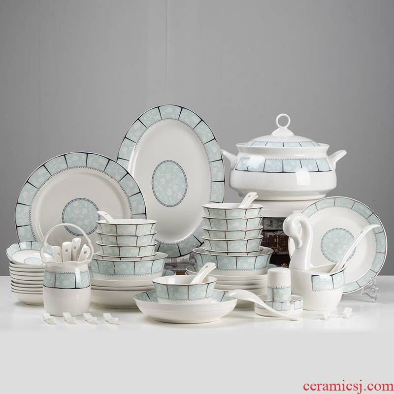 Jingdezhen ceramic tableware manufacturers shot ceramic tableware suit ceramic dishes suit custom logo