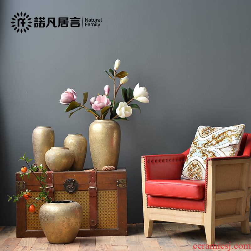 Mesa of ceramic vase sitting room place dried flower arranging flowers European - style villa hotel club champagne gold decoration decoration