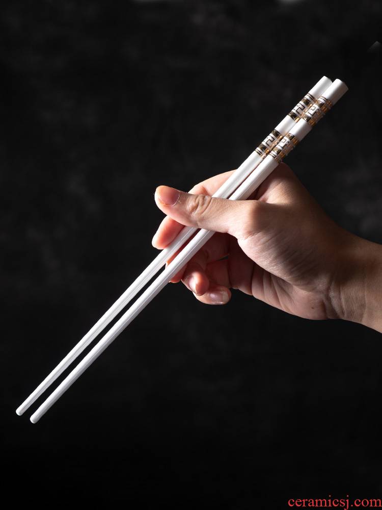 Ivory suit contracted household high - temperature ceramic chopsticks not moldy high - grade pointed ipads porcelain long chopsticks 10 pairs