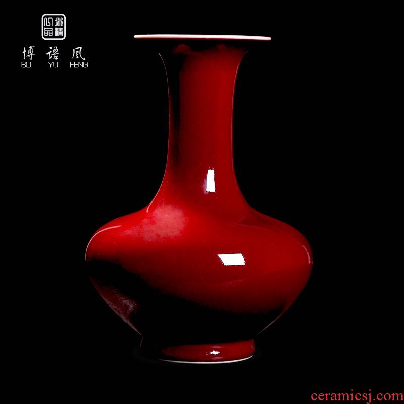 Bo wind ruby red number in jingdezhen ceramic vase dried flowers home furnishing articles sitting room of Chinese style porch decoration