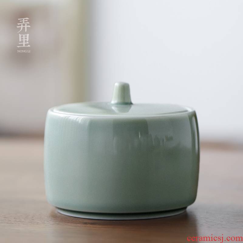 The Get | Japanese contracted small caddy fixings in black grey ceramic household zen tea tea storage POTS sealed as cans