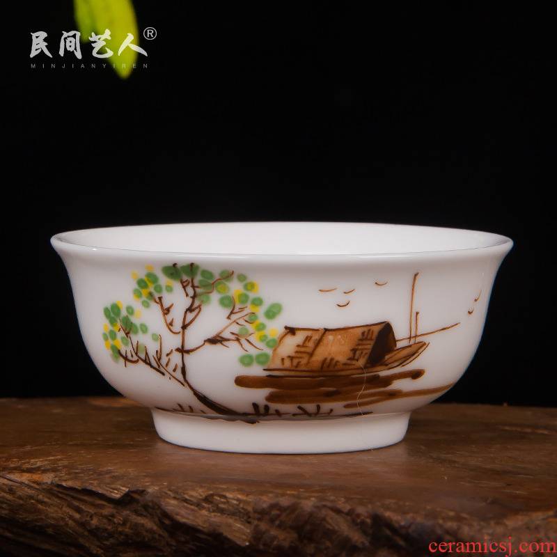 Jingdezhen hand - made ceramic powder enamel small kung fu tea tea tea tea cup bowl sample tea cup masters cup