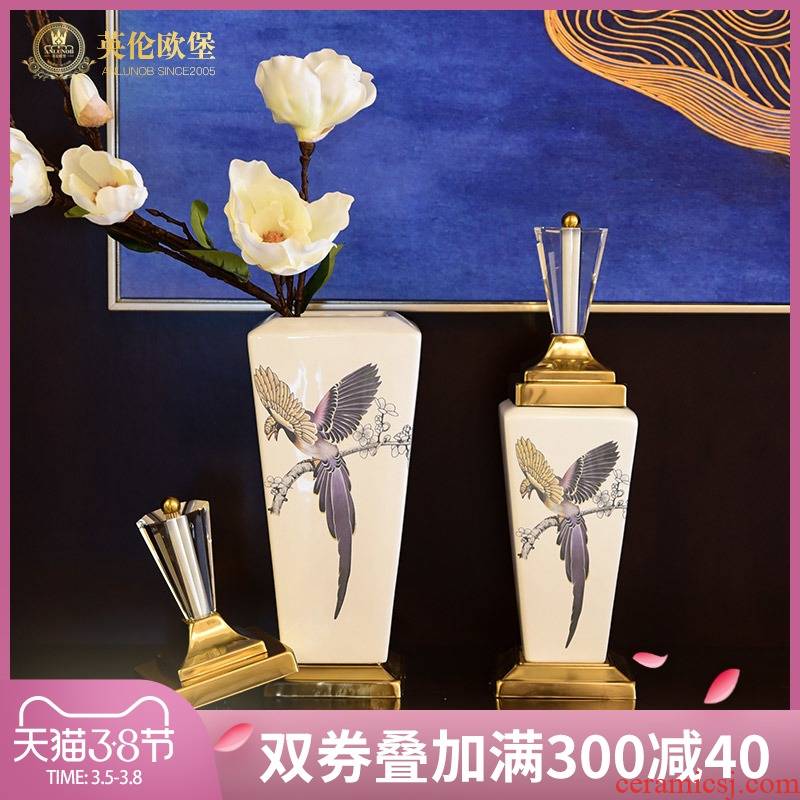 American ceramic storage tank sitting room porch TV ark place new Chinese style household soft adornment between example restoring ancient ways