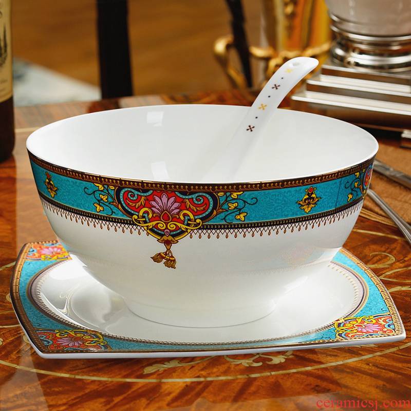 Creative European - style rainbow such as bowl eight inches ipads China pull rainbow such use large soup bowl bowl of soup bowl of soup basin ceramic tableware