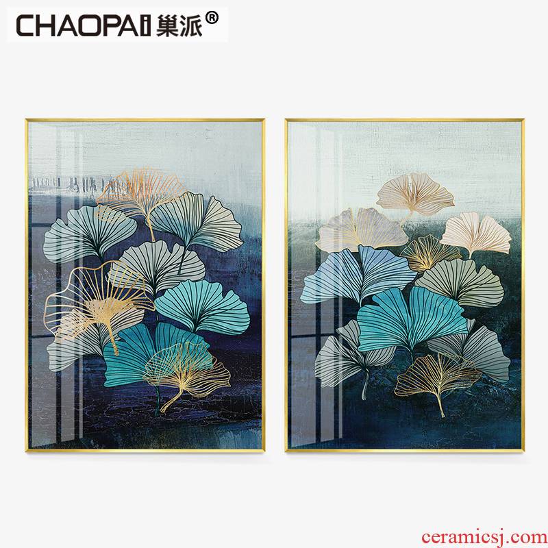 Light key-2 luxury new classical household adornment lotus crystal porcelain painting vertical version of lotus leaf porch corridor corridor study ornaments