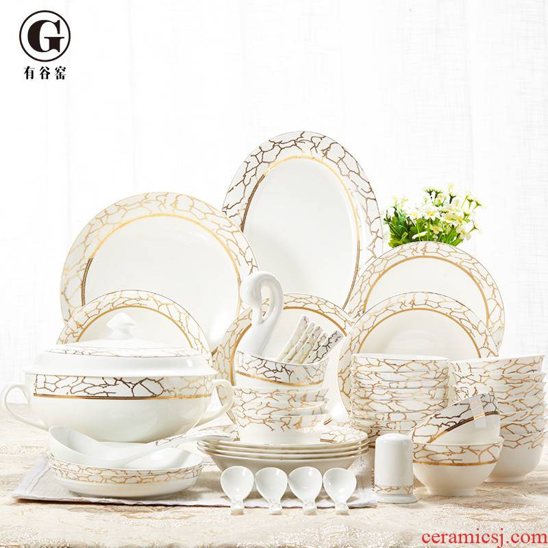 European ipads bowls disc of 10 people with creative gift set porcelain bowl chopsticks plates cutlery set