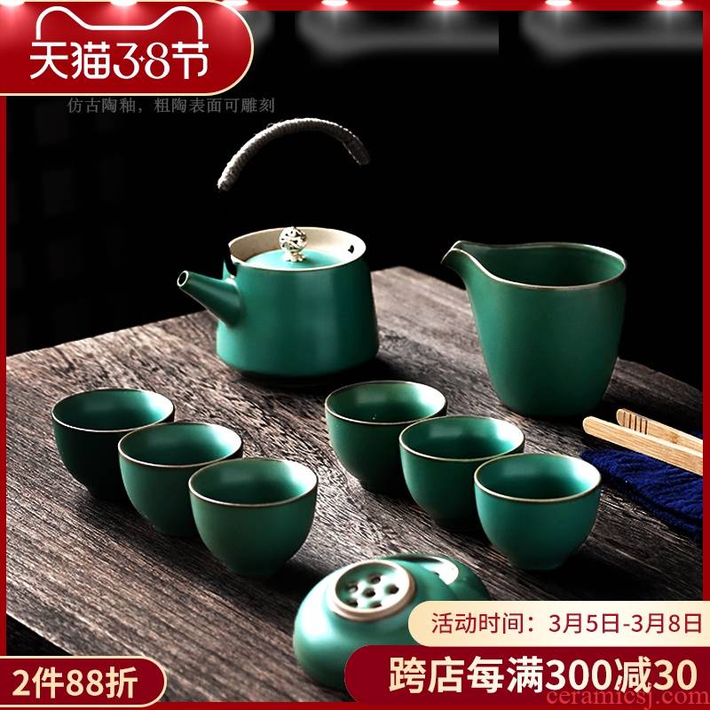 ShangYan Japanese girder pot of tea set suit household teapot teacup ceramic kung fu tea set of a complete set of contracted restoring ancient ways