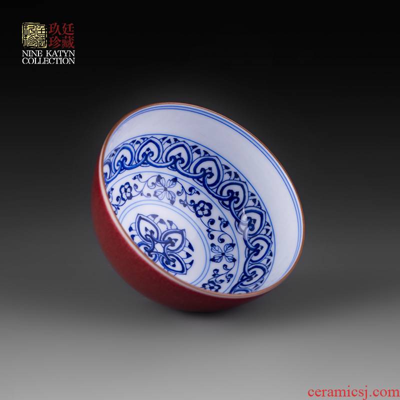 Nine red katyn offering master cup single CPU jingdezhen hand - made porcelain of kung fu tea set sample tea cup home ji red tea cups
