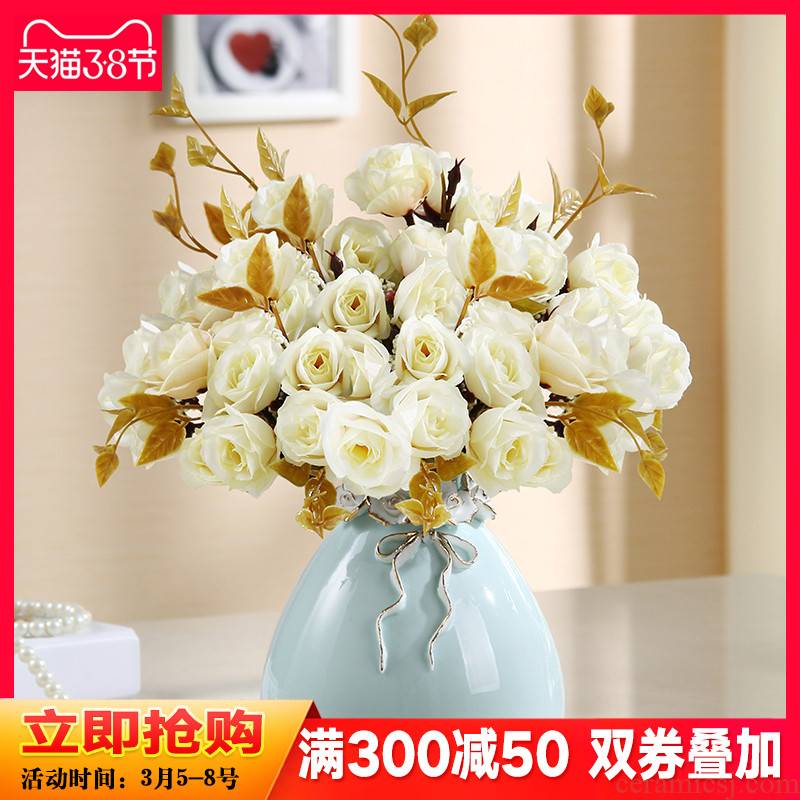 Ceramic vase furnishing articles of I and contracted household eat dried flower arranging flowers sitting room adornment creative floral arrangements