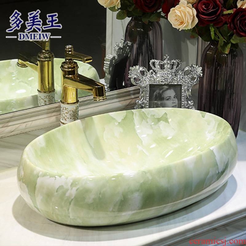 On the sink bathroom ceramic imitation marble washs a face art basin oval basin of the basin that wash a face