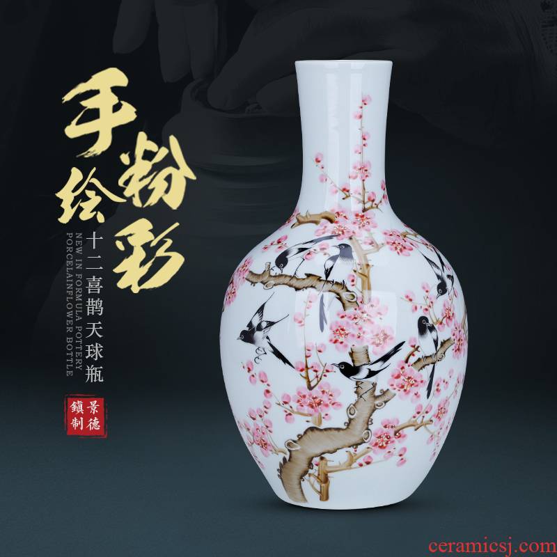 Ikea narrow expressions using restoring ancient ways of jingdezhen ceramics are dried flowers, hand - made wine ark adornment art furnishing articles sitting room vase
