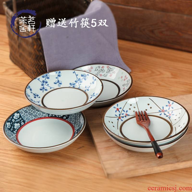 5 with Japanese under glaze color porcelain tableware creative dish suits for home plate western food steak dishes