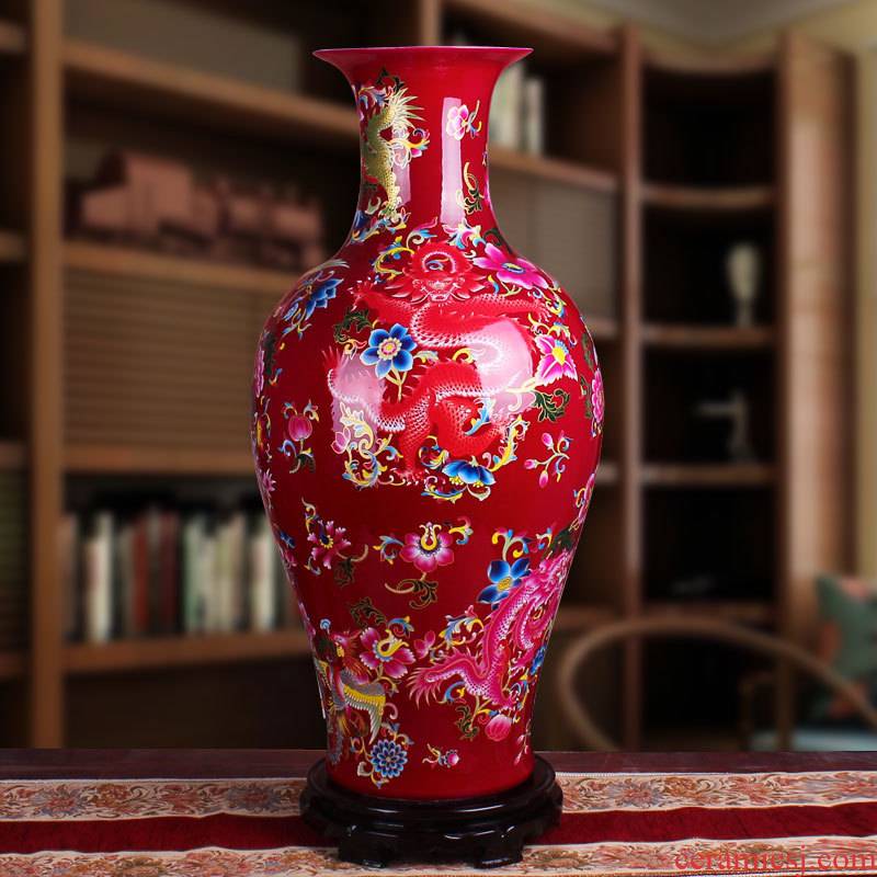 Jingdezhen Chinese I and contracted sitting room place of large ceramic vase that occupy the home decoration flower arranging flowers