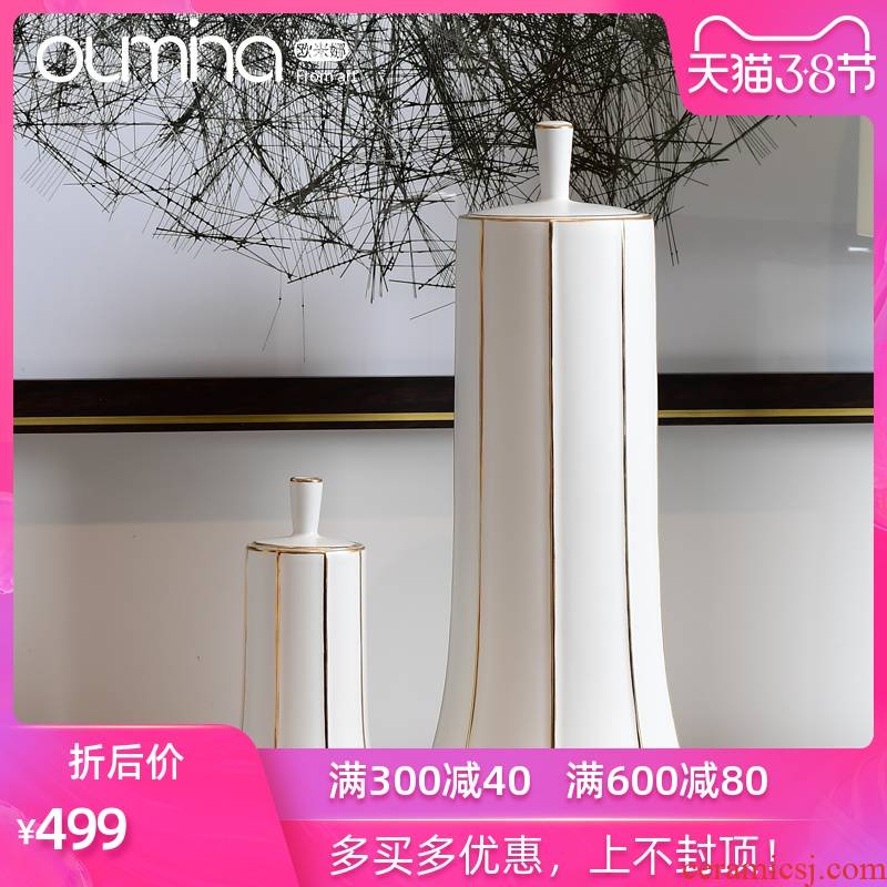 The mina I household light key-2 luxury furnishing articles with cover storage of large flower arrangement sitting room adornment ceramic decoration