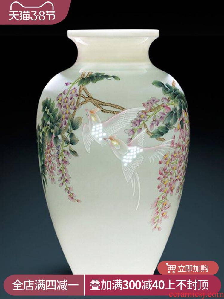 Jingdezhen ceramics vase decoration home furnishing articles, the sitting room porch decoration famous TV ark, hand - made of pastel
