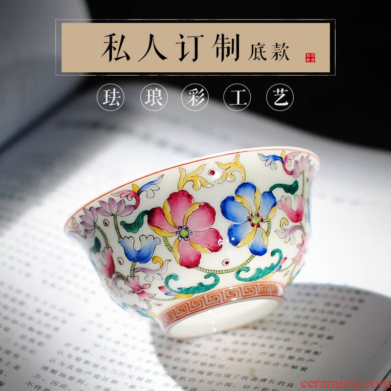 The Master of jingdezhen ceramic tea set small bowl sample tea cup cup one personal custom hand - made kung fu tea cup single CPU