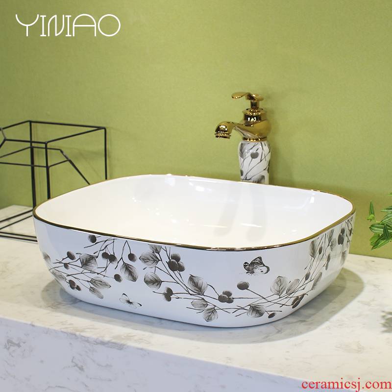 M letters birds on the butterfly ceramic basin sink single household lavatory basin in northern wind for wash basin basin