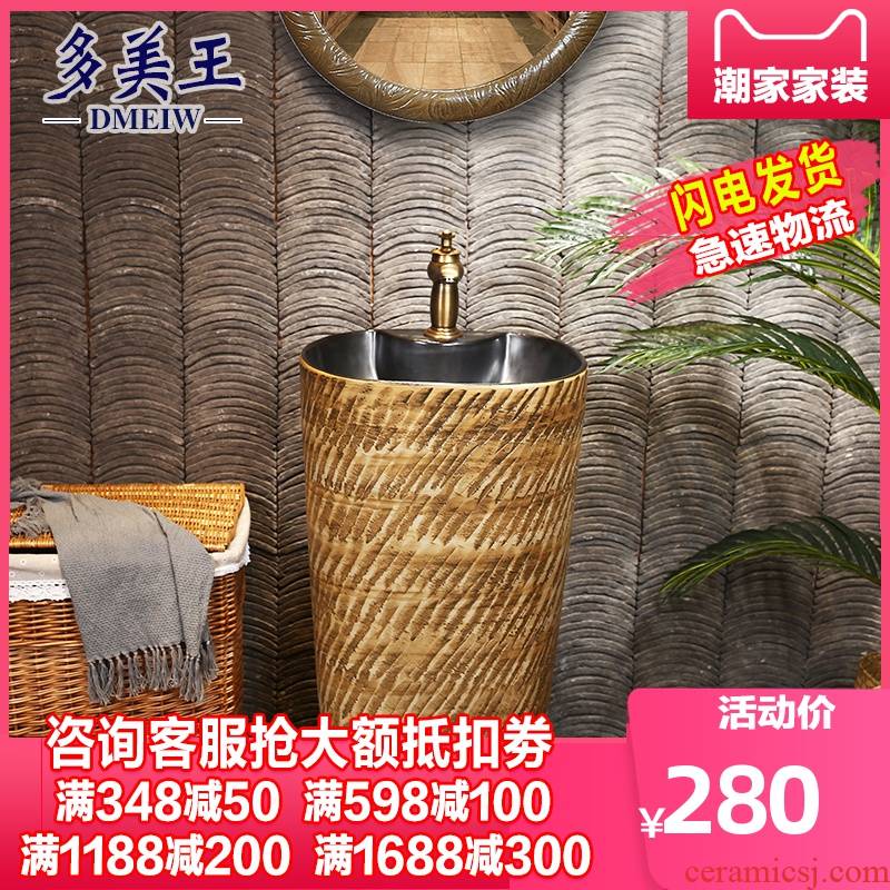 Tom king carved stone pillar lavabo ceramic one balcony vertical lavatory basin of new Chinese style column