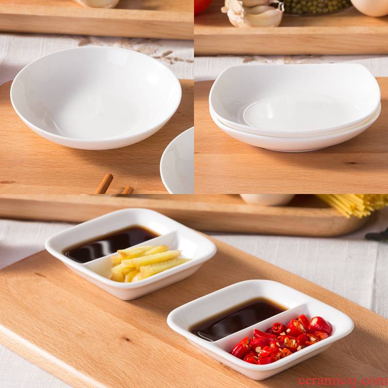 Household ipads porcelain ceramic dip a small plate of soy sauce vinegar sauce dish flavor dish of pure white little round dish flavor dishes