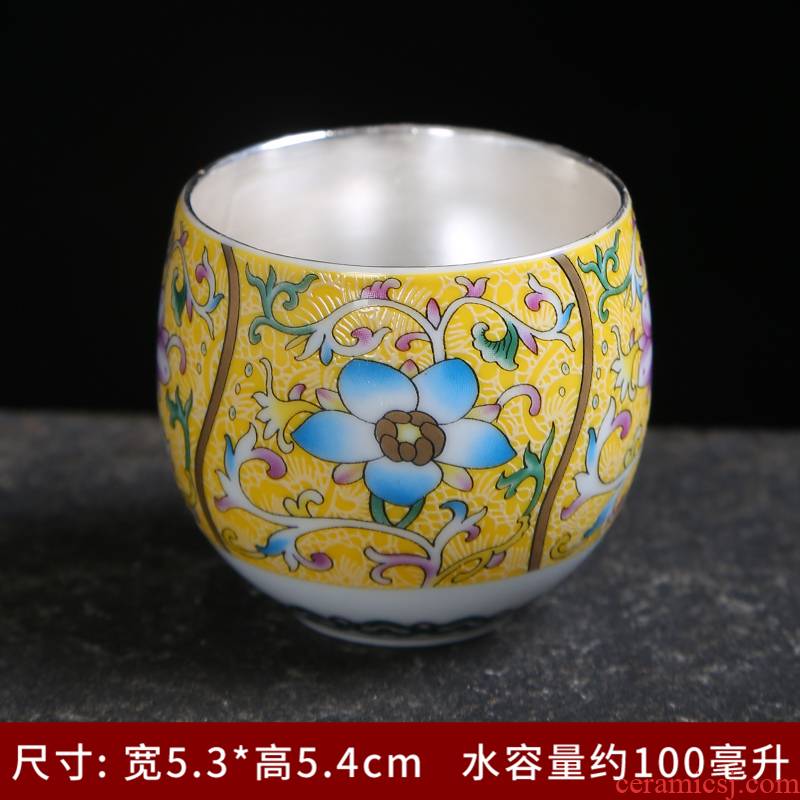 Grilled see colour master cup enamel with pastel flowers cup sample tea cup ceramic kung fu tea tea set, tea cup