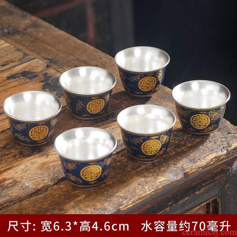 Ji blue glaze tea master cup personal cup single cup small western style ceramic cups Ji blue kunfu tea cups