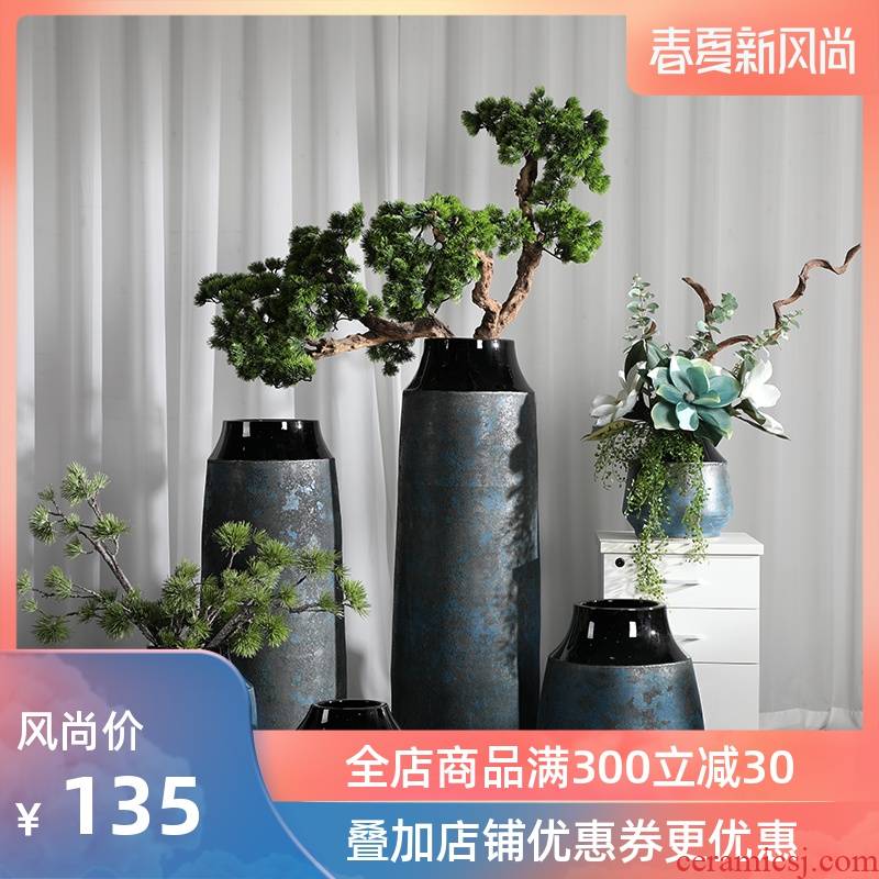 Zen flower arrangement is restoring ancient ways of large vase decoration to the hotel lounge ceramic furnishing articles sitting room porch guest - the greeting pine tree