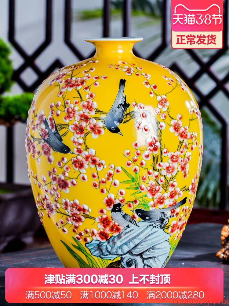 Jingdezhen ceramics, vases, flower arrangement in modern Chinese style household, sitting room porch dried flower adornment TV ark, furnishing articles