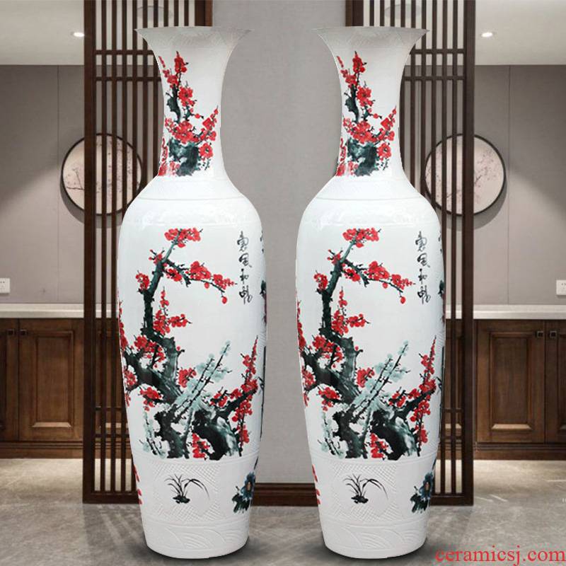 Sf19 jingdezhen ceramics hand - made name plum flower pretty breeze where large vases, sitting room hotel decoration furnishing articles