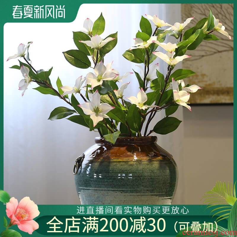 Jingdezhen mesa of new Chinese style originality vase villa living room table desktop decoration flower implement ceramic flower furnishing articles