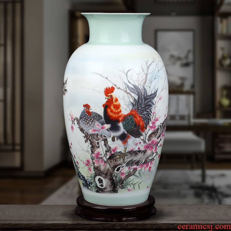 Jingdezhen ceramics vase furnishing articles sitting room flower arranging new Chinese style household TV ark, decoration arts and crafts