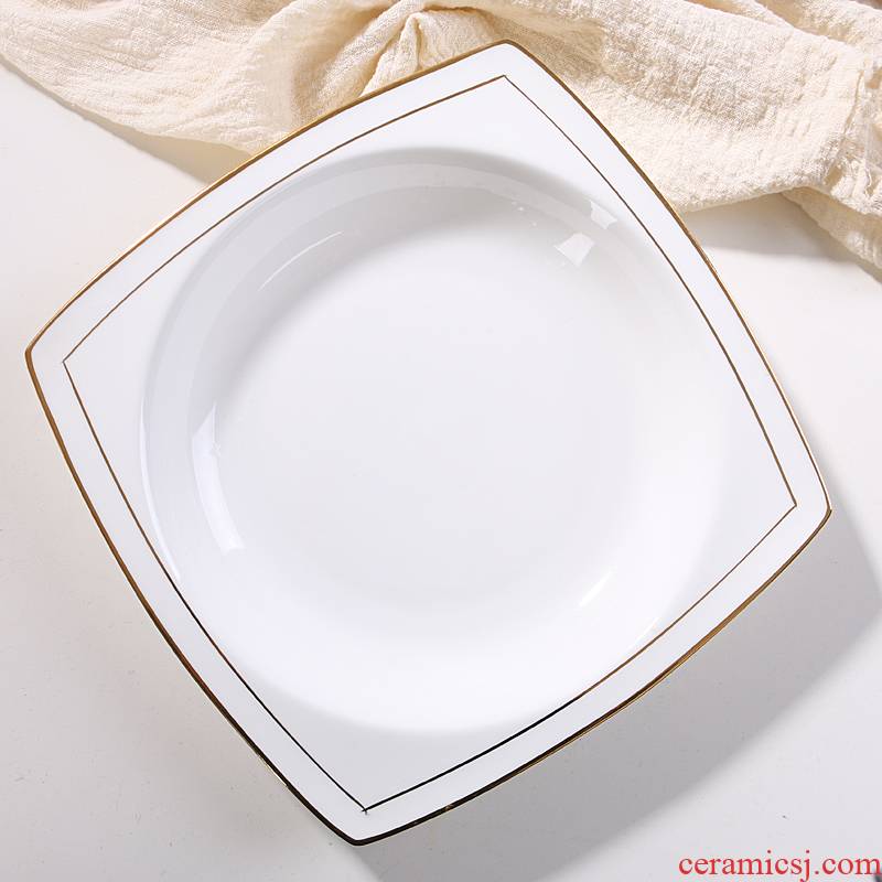Ceramic plates home dishes deep shallow dish dish of ipads China porcelain plate plate dishes cooking soup plate creative deep dish