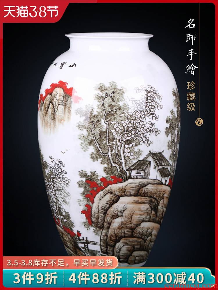 Jingdezhen ceramics furnishing articles TV ark, blue and white porcelain vase and the new Chinese style household flower arrangement sitting room adornment