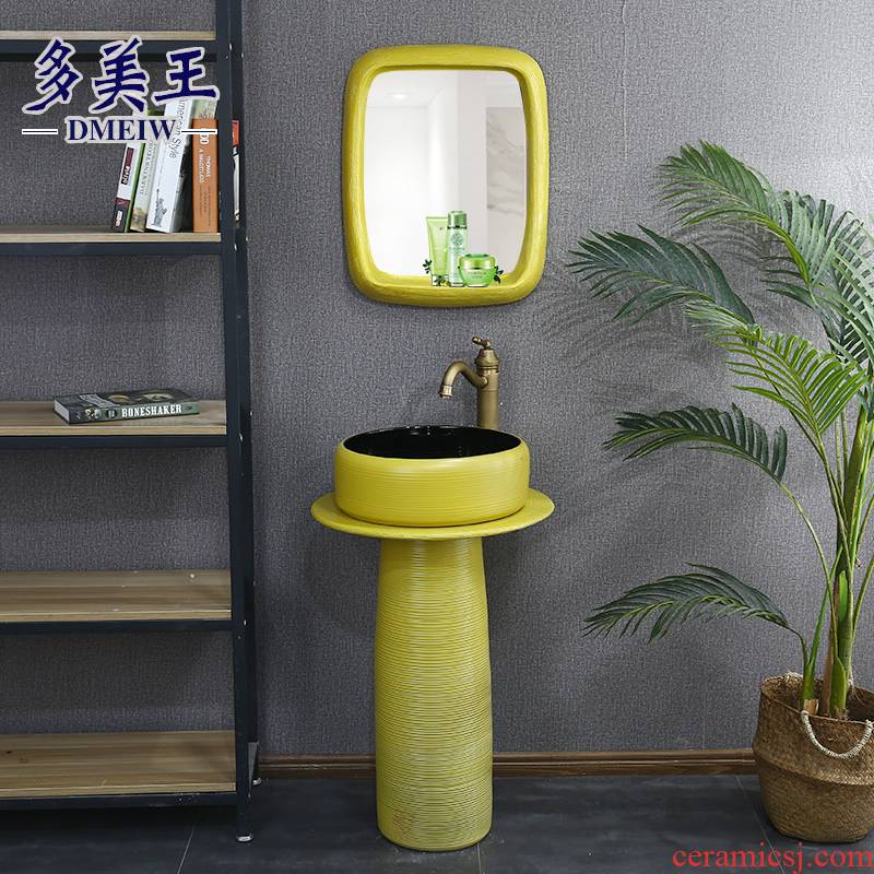 Nordic contracted household ceramics vertical lavatory toilet floor pillar lavabo one pillar basin