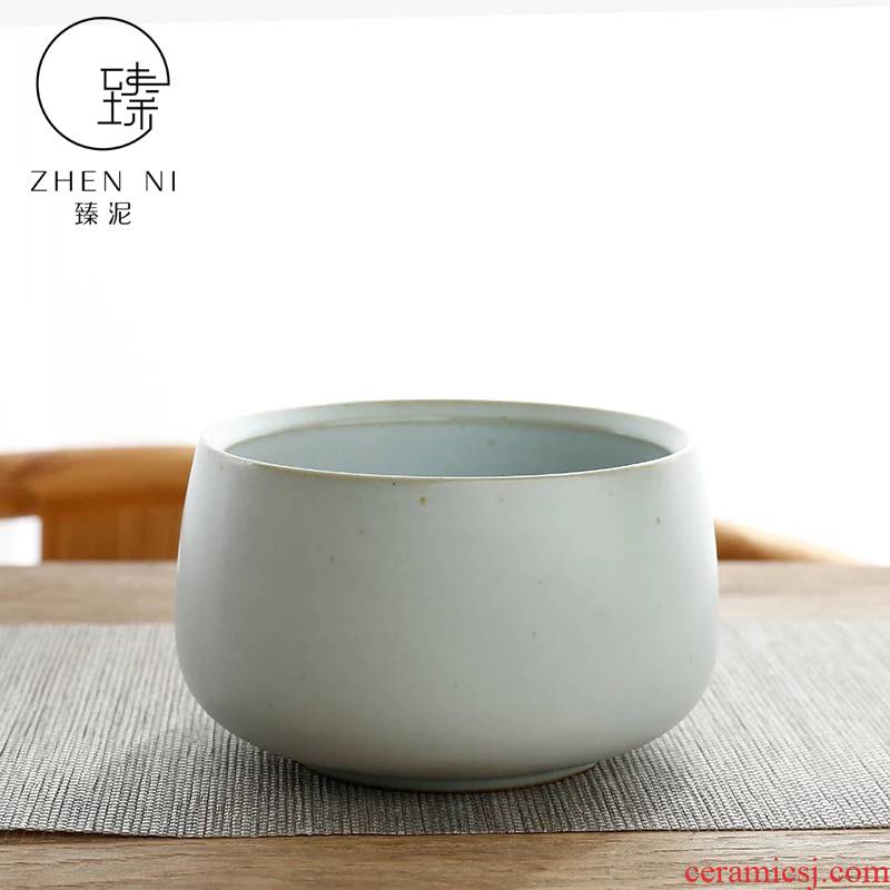 "Black pottery tea wash mud kung fu tea tea accessories Japanese hot cup dish checking ceramic water jar cylinder