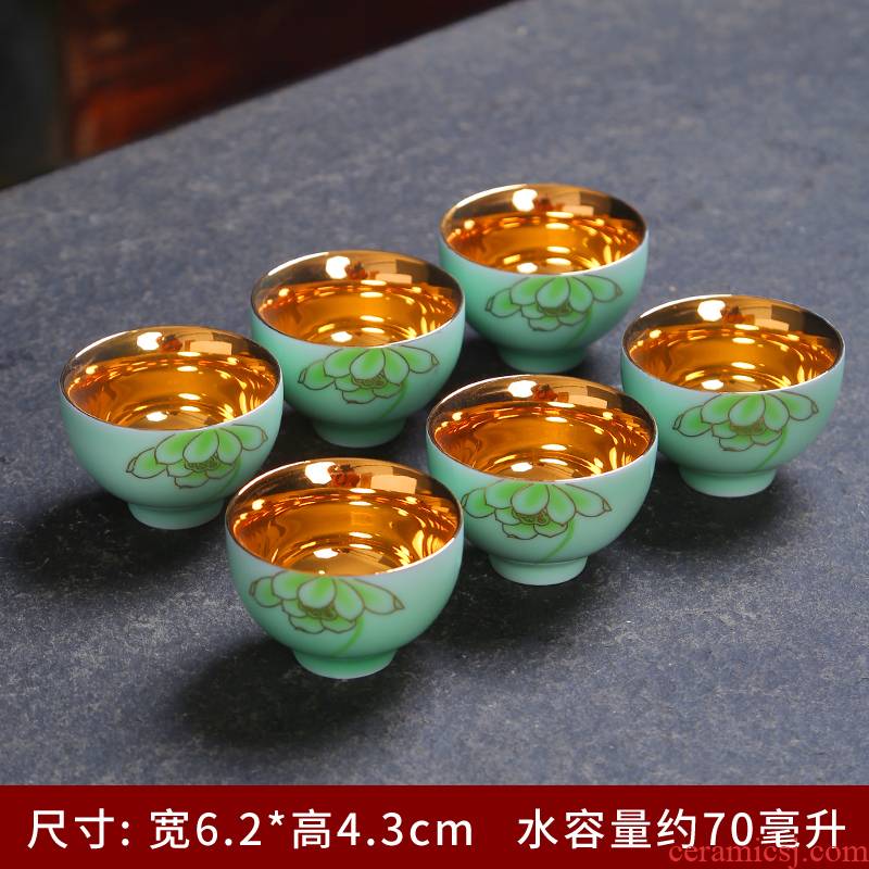 999 coppering. As small bowl silver sample tea cup silver cup kung fu fine silver cup ceramic tea light household