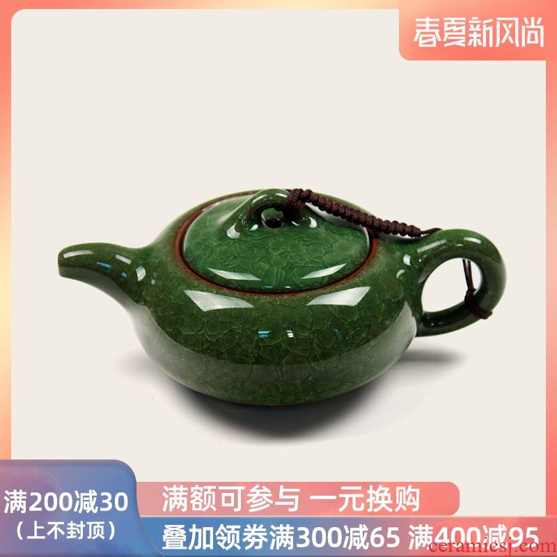 Open a piece of ice to crack the teapot palettes nameplates, Taiwan ceramic teapot malachite green, kung fu tea tea tea, green tea